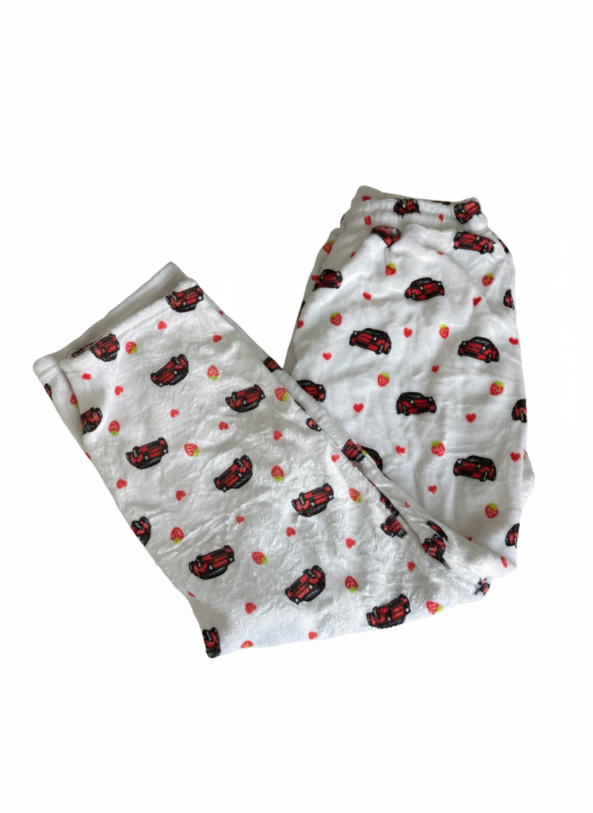 White Strawberry Miata Pajama Pants