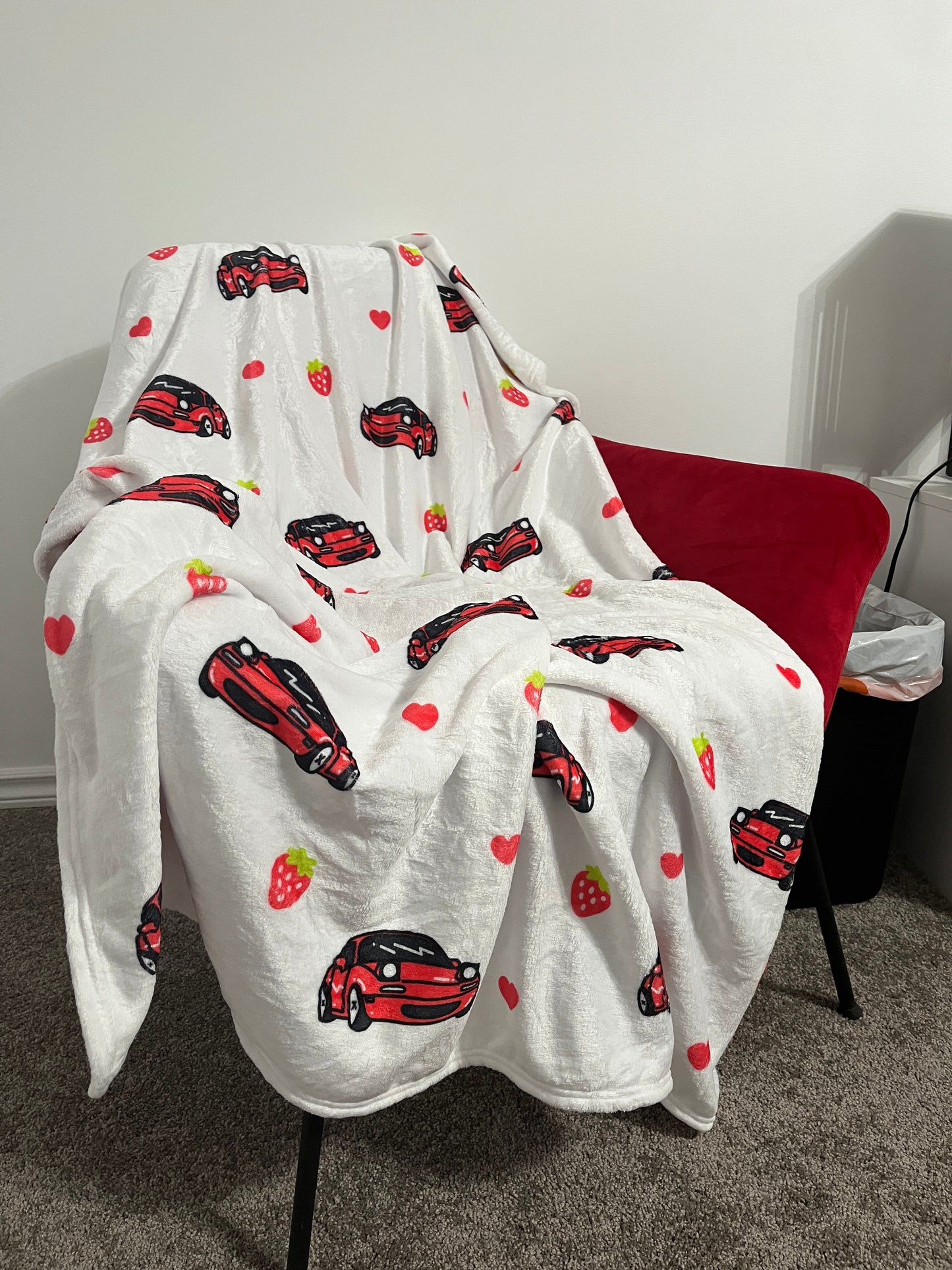 Red Strawberry Miata Blanket