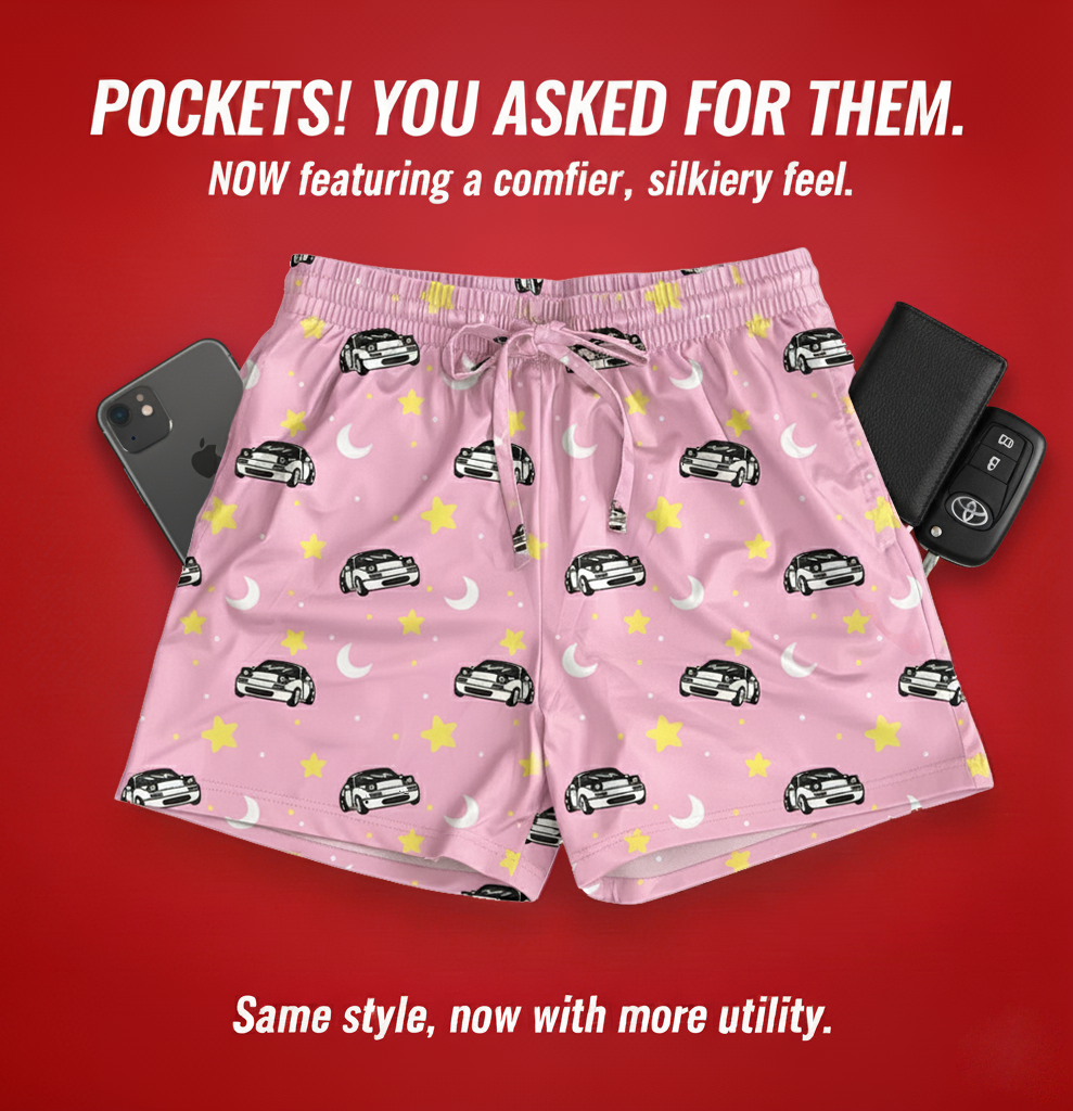 Pink Starry Miata Pajama Shorts