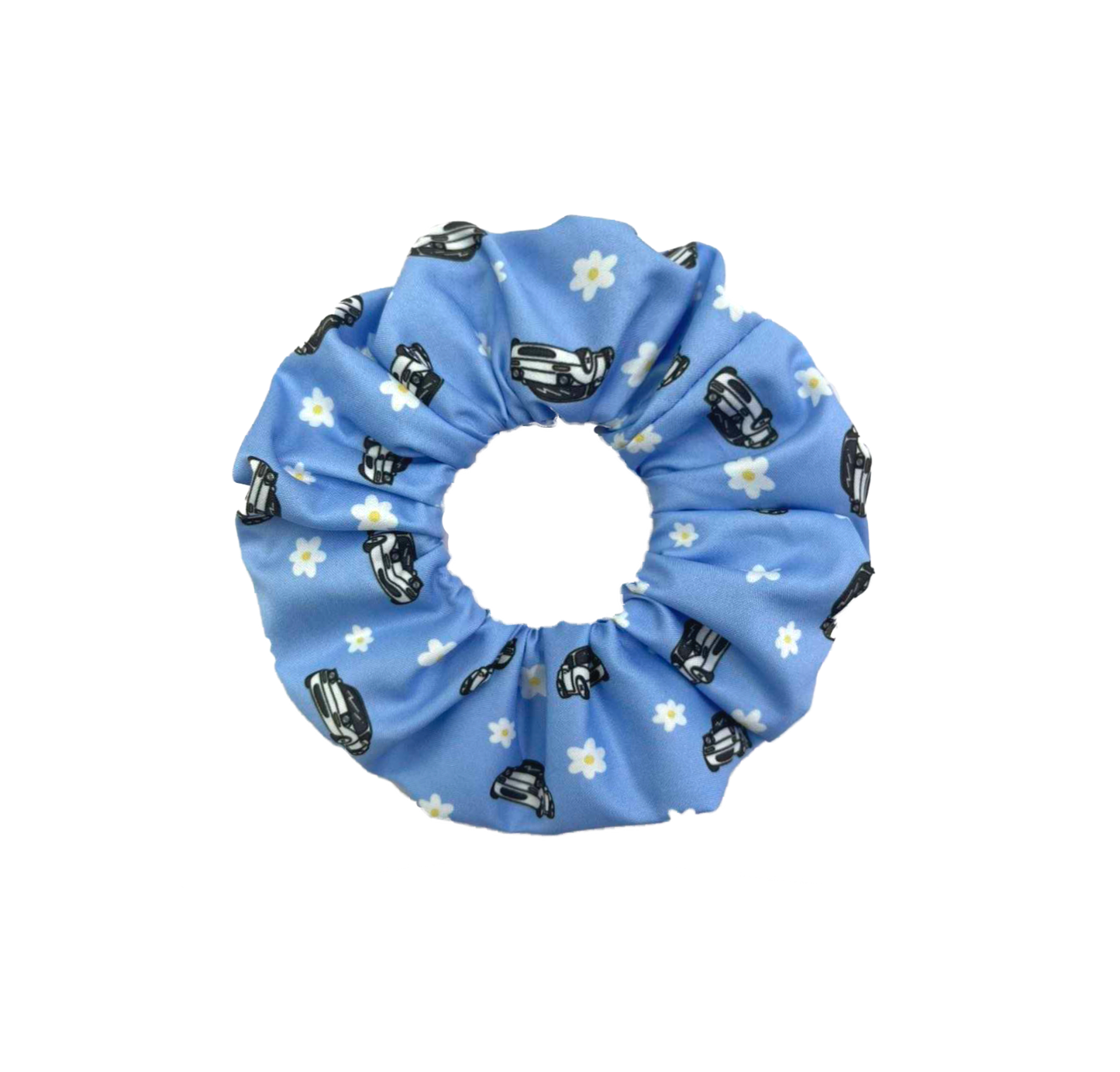 Blue Daisy Miata Chiffon Scrunchie