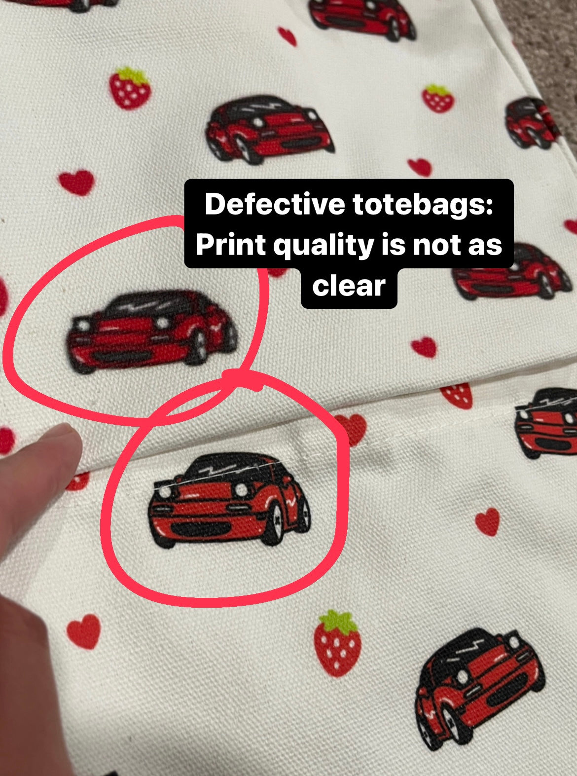 Strawberry Miata Totebag