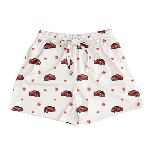 White Strawberry Miata Pajama Shorts