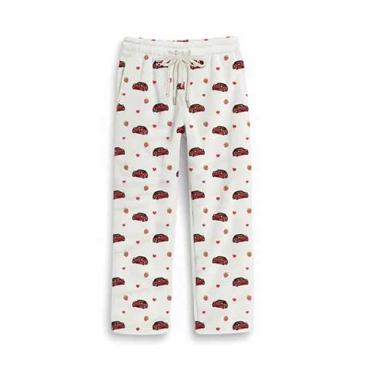 White Strawberry Miata Pajama Pants