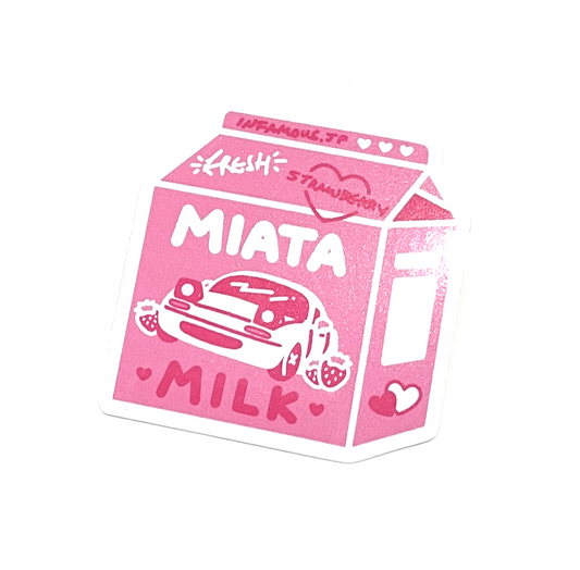 Strawberry Miata Milk Sticker